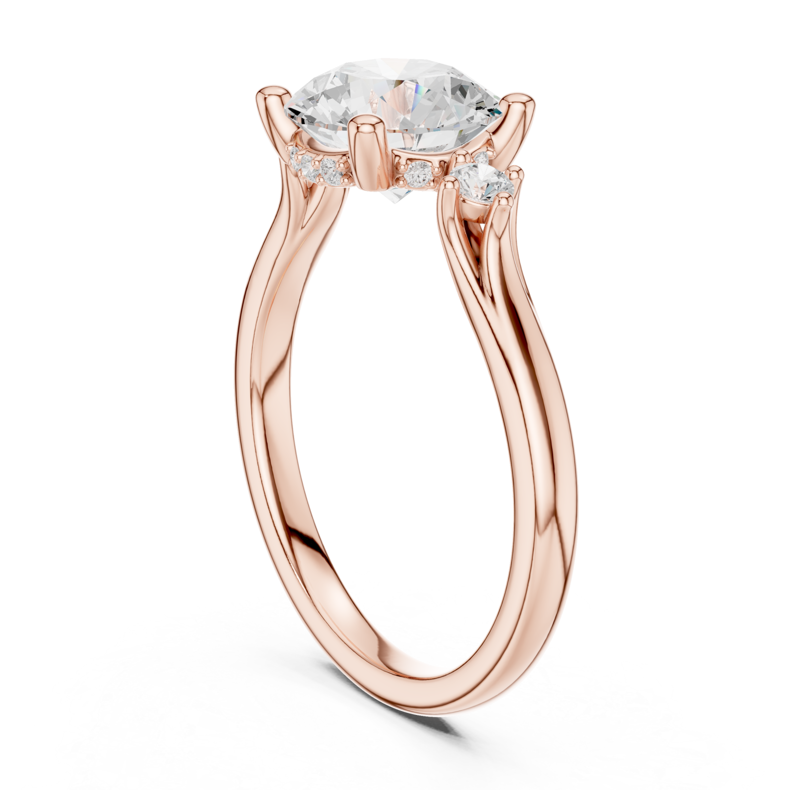  Rose Gold Infinite Whisper Classic Engagement Ring Left View