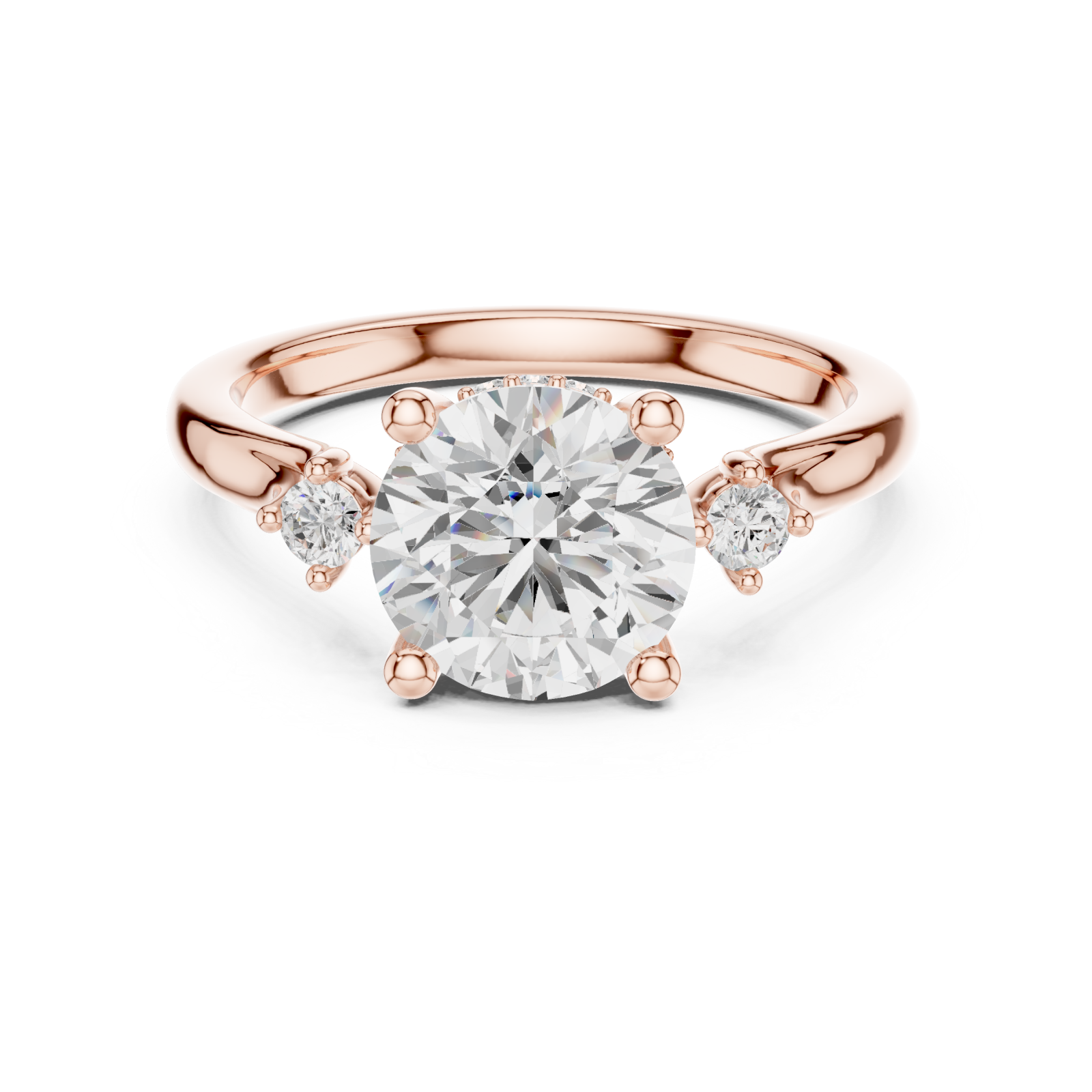  Rose Gold Infinite Whisper Classic Engagement Ring Front View