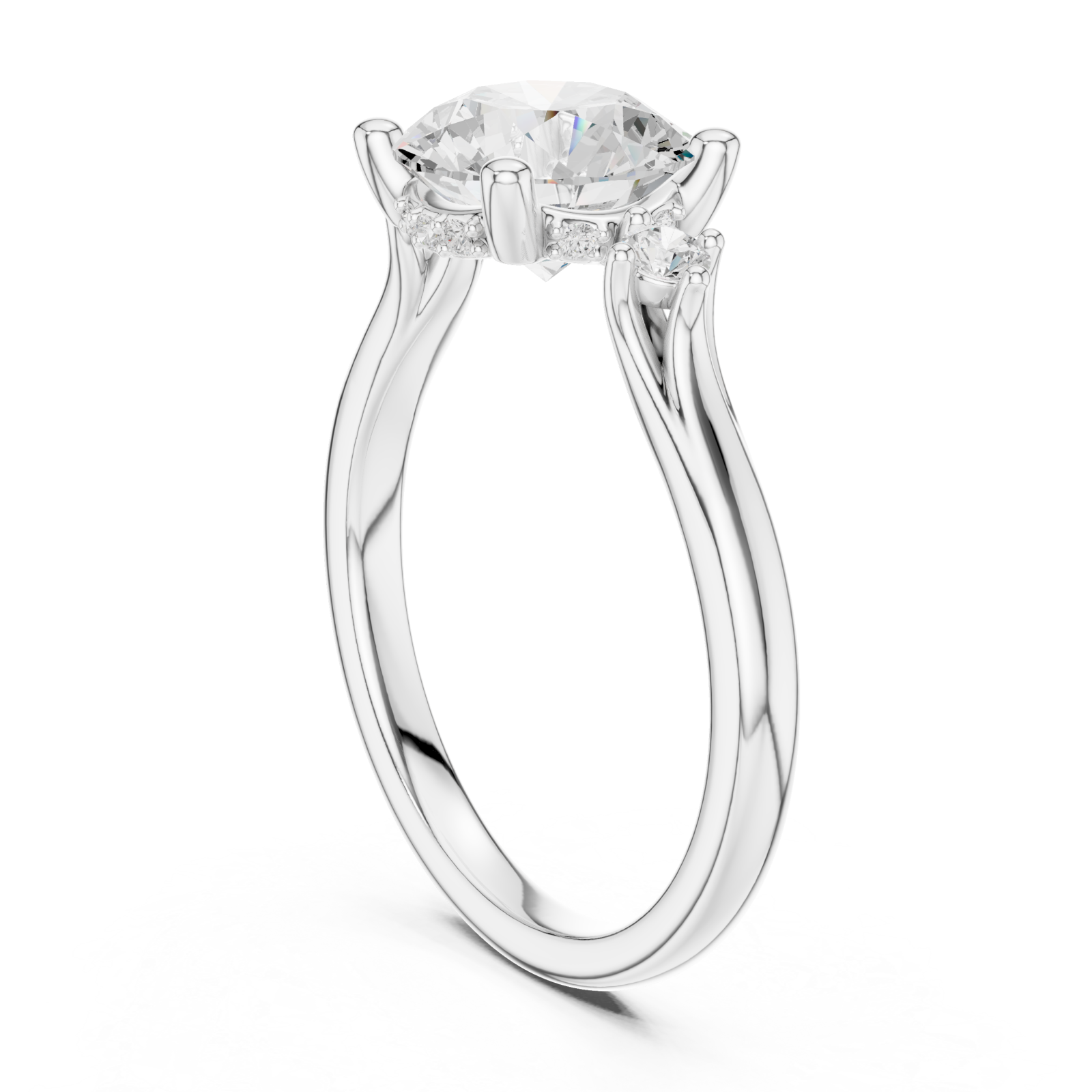  White Gold Infinite Whisper Classic Engagement Ring Left View