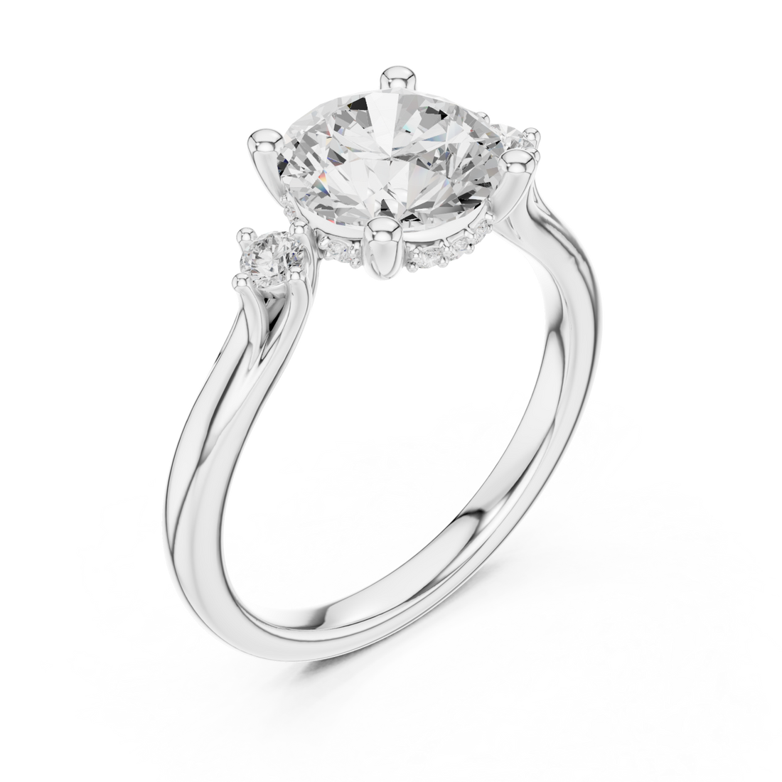  White Gold Infinite Whisper Classic Engagement Ring Right View