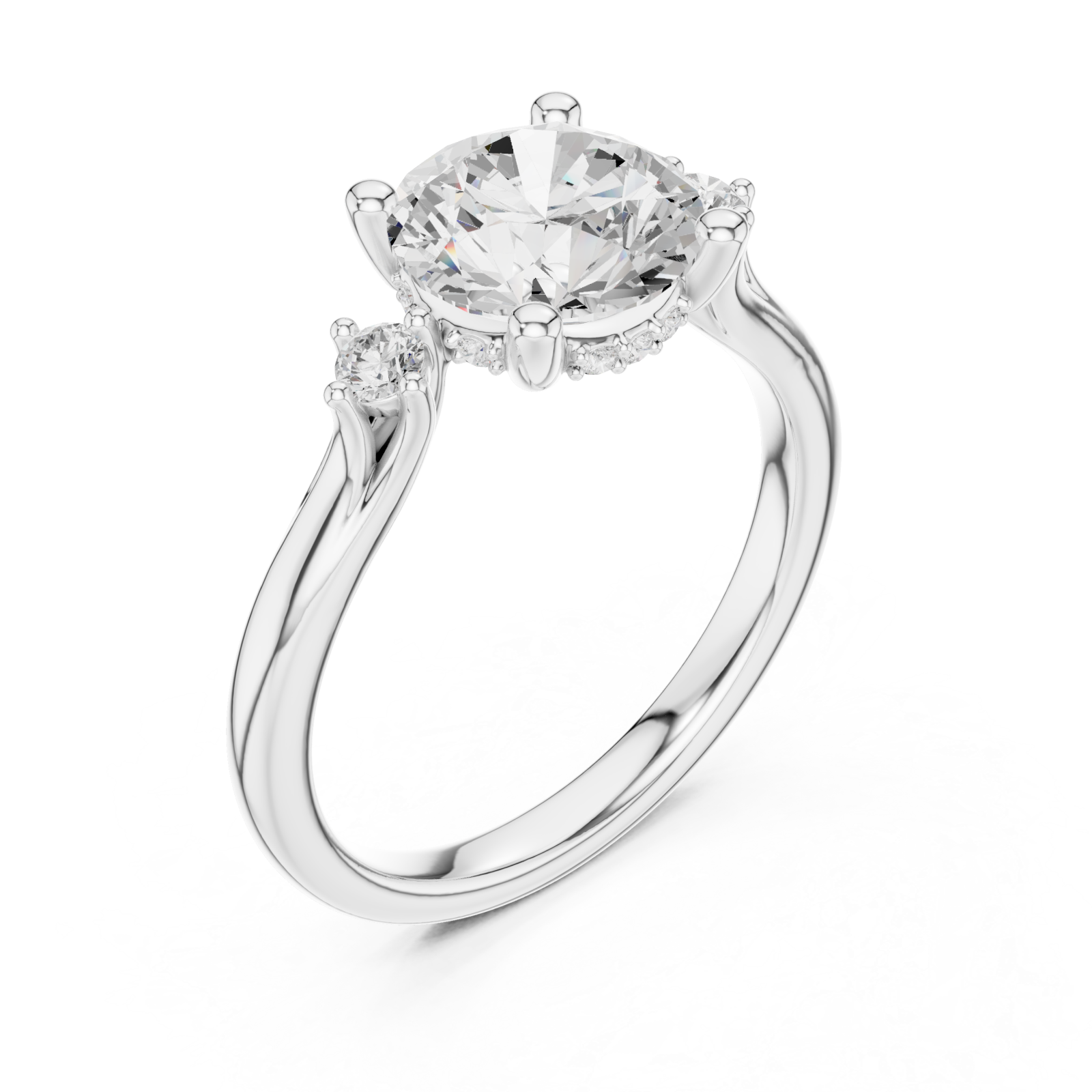  White Gold Infinite Whisper Classic Engagement Ring Right View
