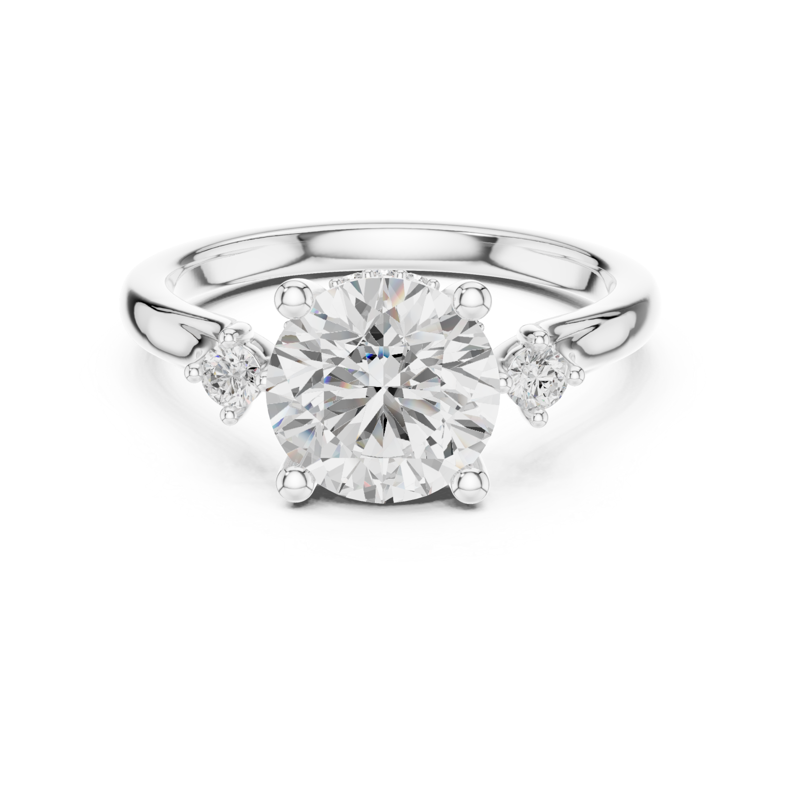  White Gold Infinite Whisper Classic Engagement Ring Front View