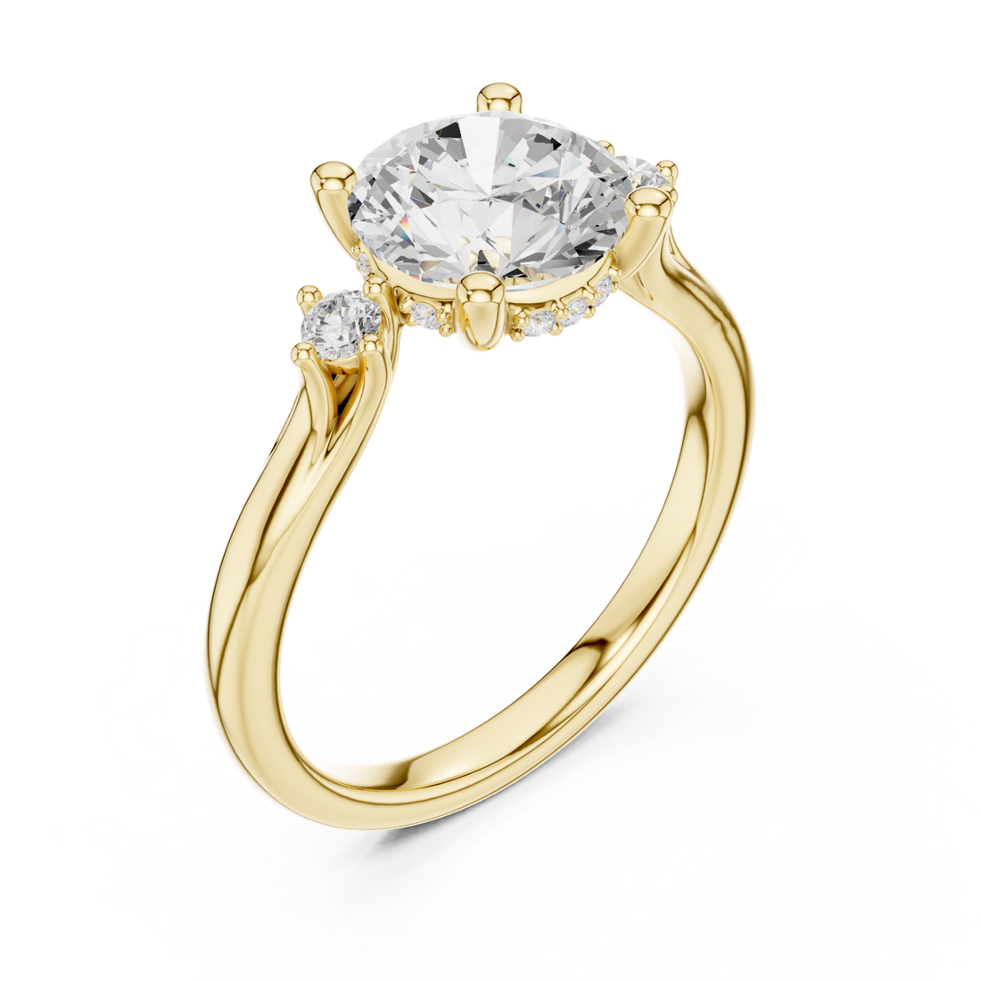 Gold Infinite Whisper Classic Engagement Ring Right View