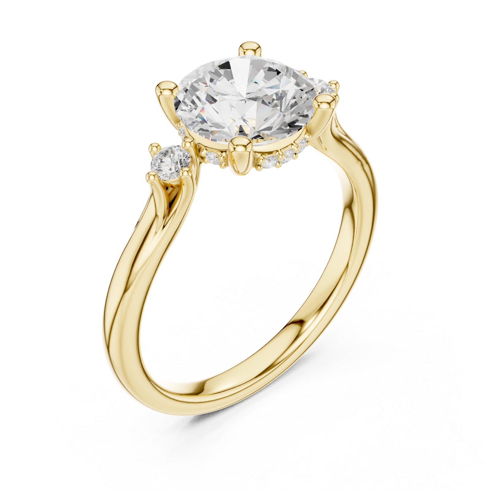 Gold Infinite Whisper Classic Engagement Ring Right View