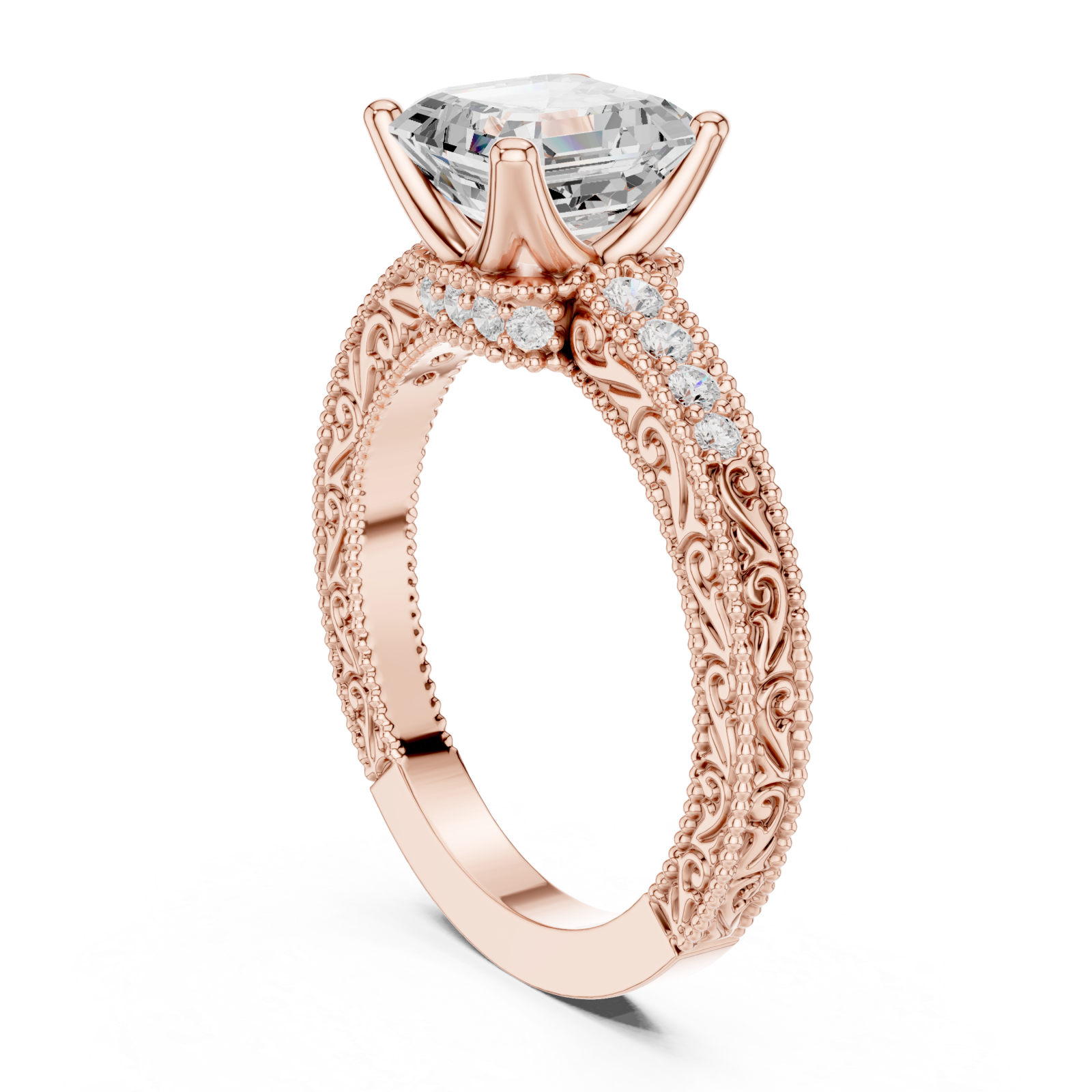  Rose Gold Enchanted Regal Solitaire Left View