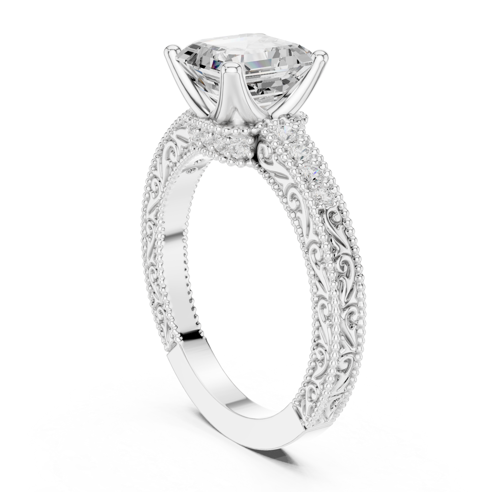  White Gold Enchanted Regal Solitaire Left View