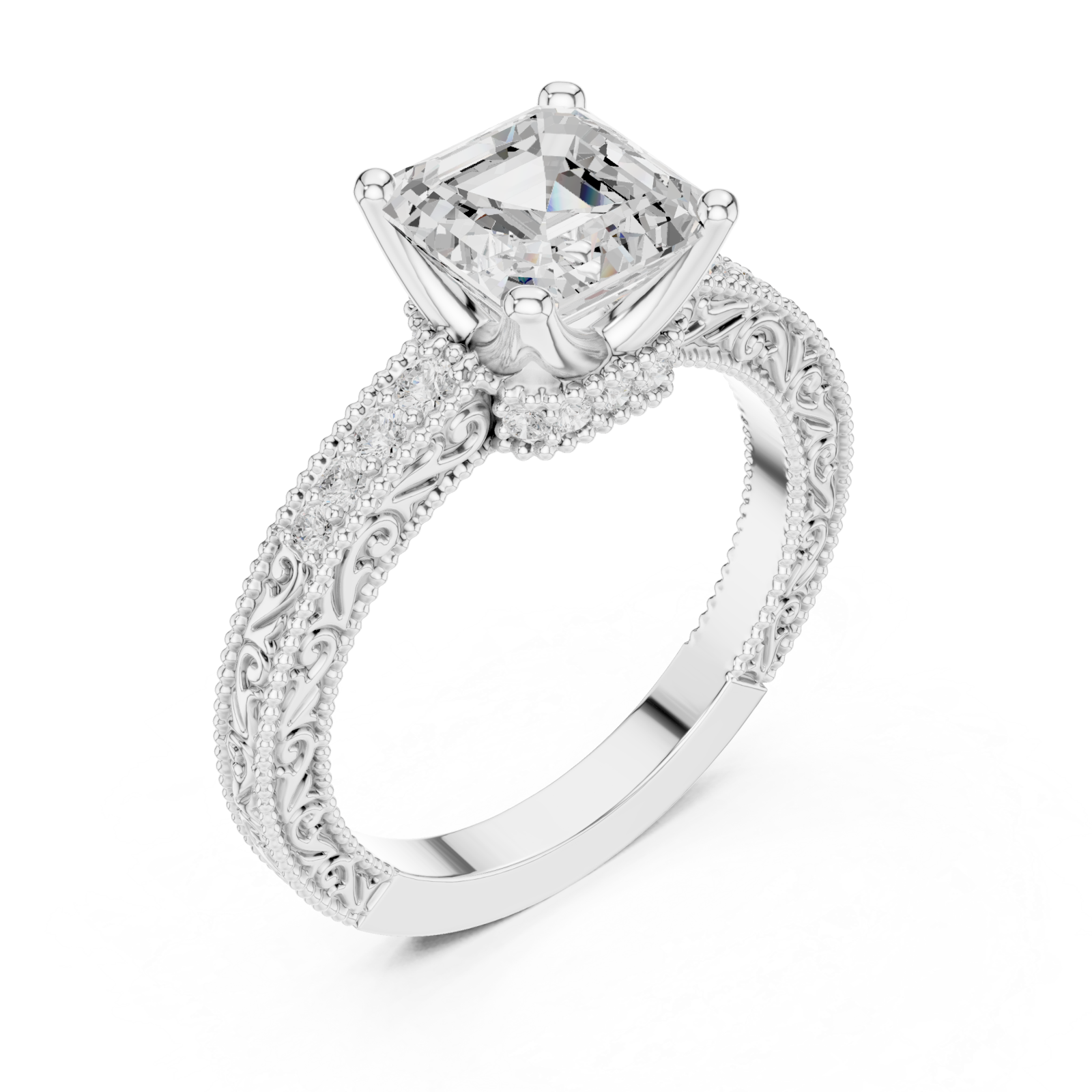  White Gold Enchanted Regal Solitaire Right View