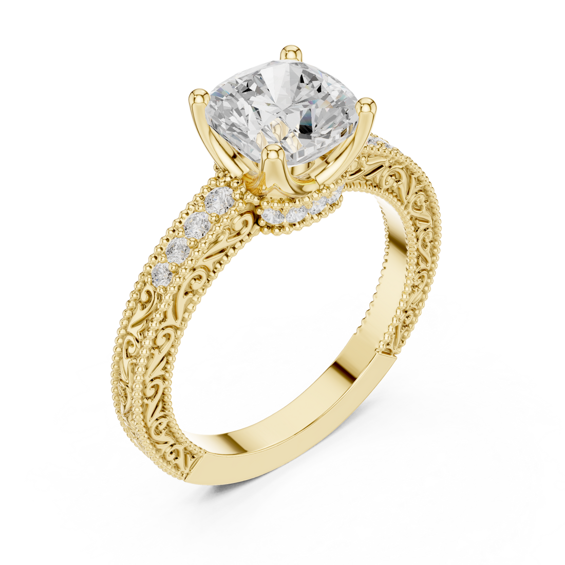 Gold Regal Grace Solitaire Ring Right View
