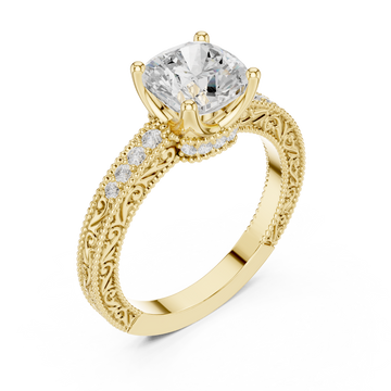 Gold Regal Grace Solitaire Ring Right View