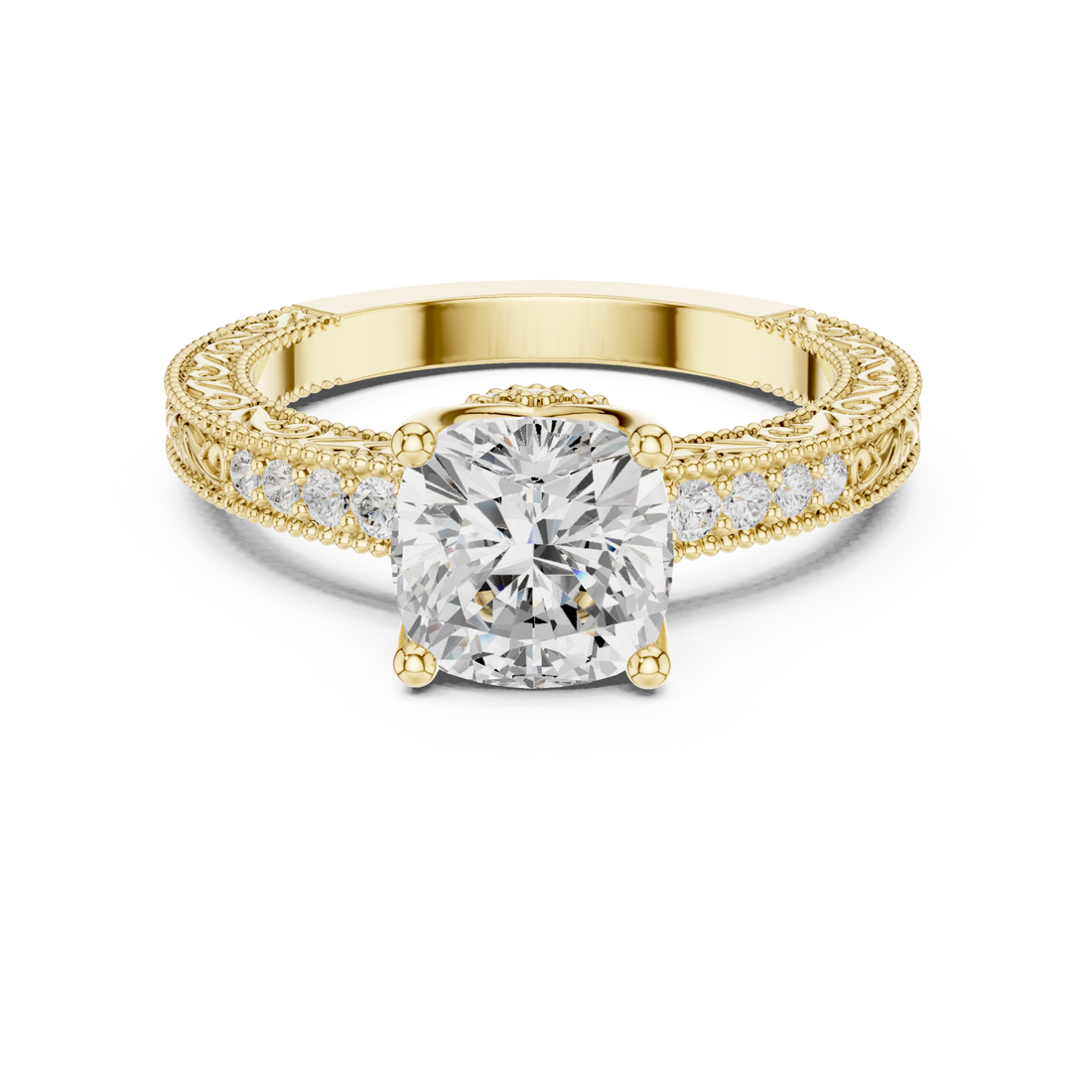 Gold Regal Grace Solitaire Ring Right View