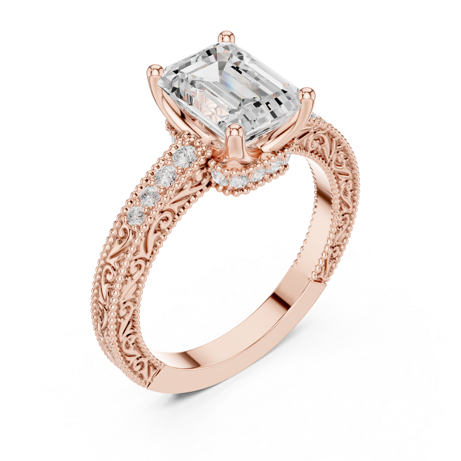  Rose Gold Allure of Vintage Grandeur Ring Right View