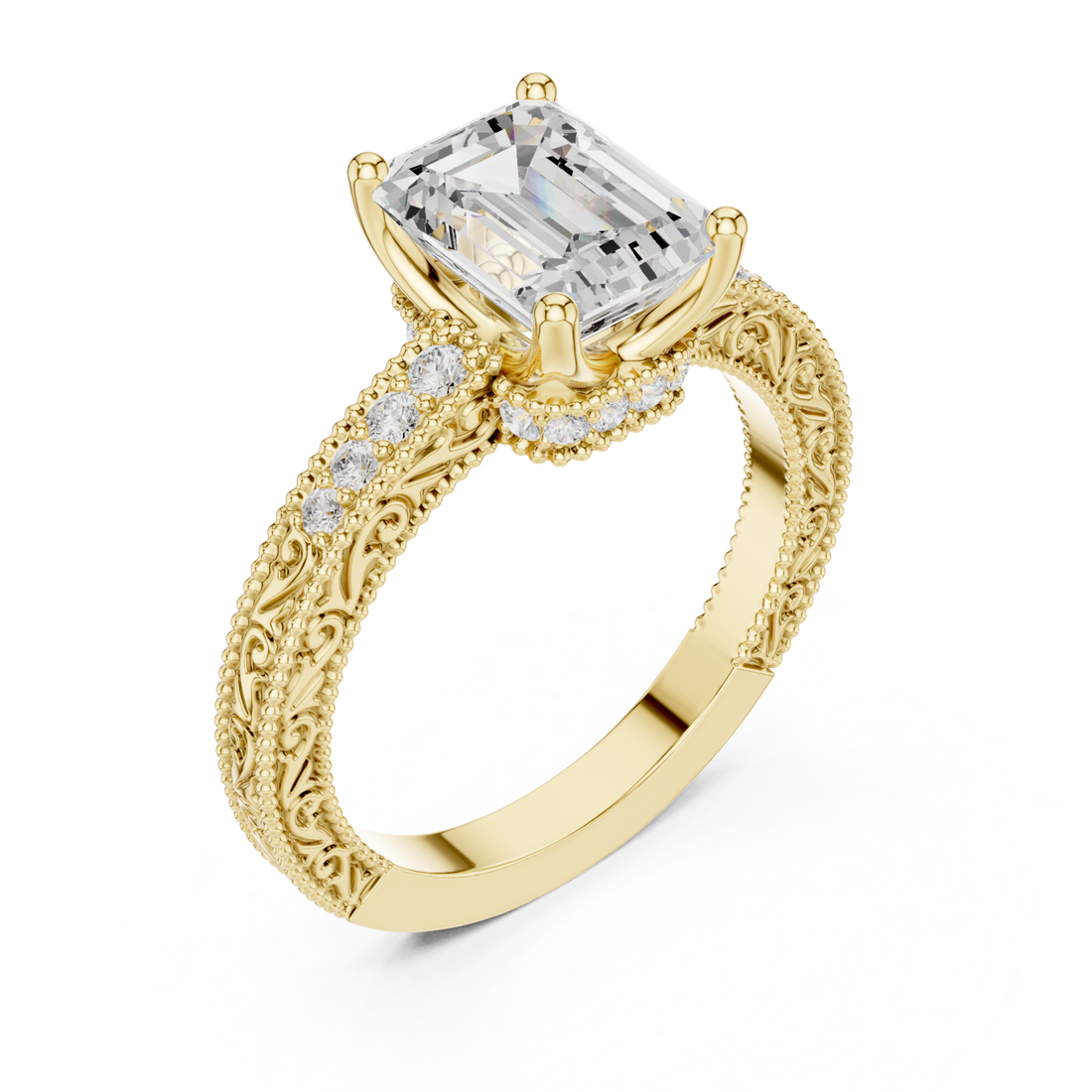 Gold Allure of Vintage Grandeur Ring Right View