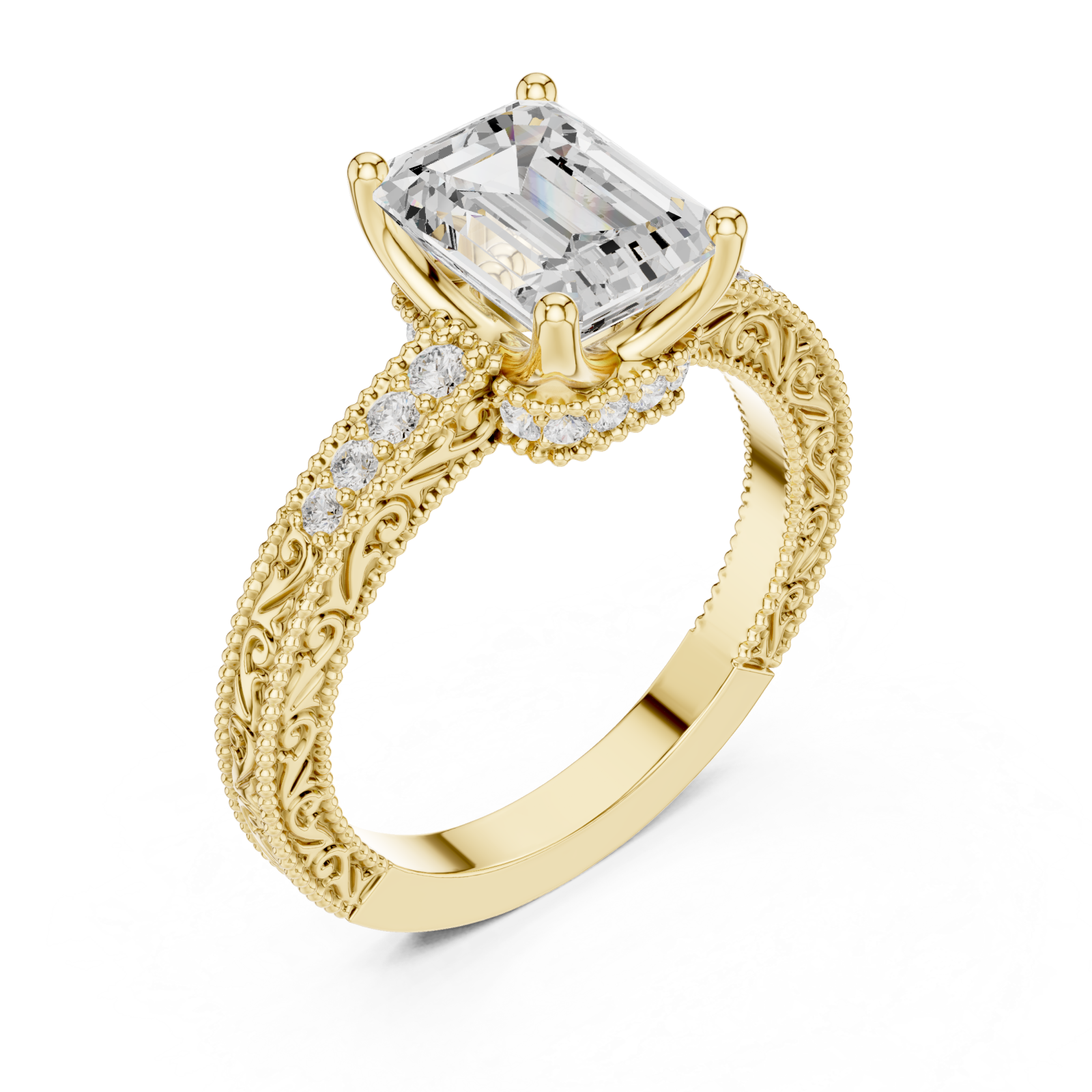 Gold Allure of Vintage Grandeur Ring Right View