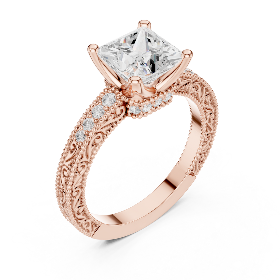  Rose Gold Timeless Splendor Regal Engagement Ring Right View
