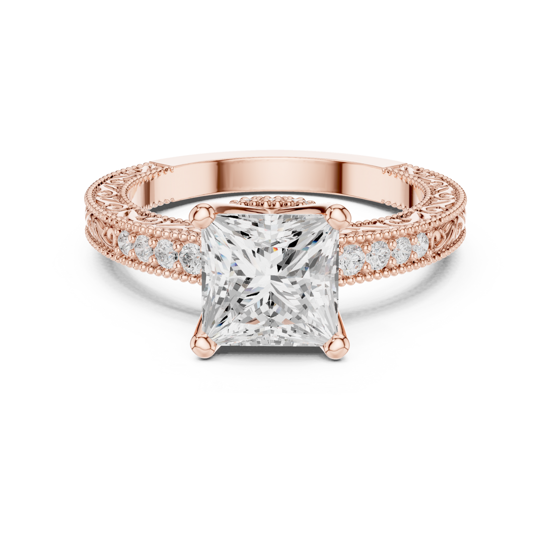  Rose Gold Timeless Splendor Regal Engagement Ring Right View