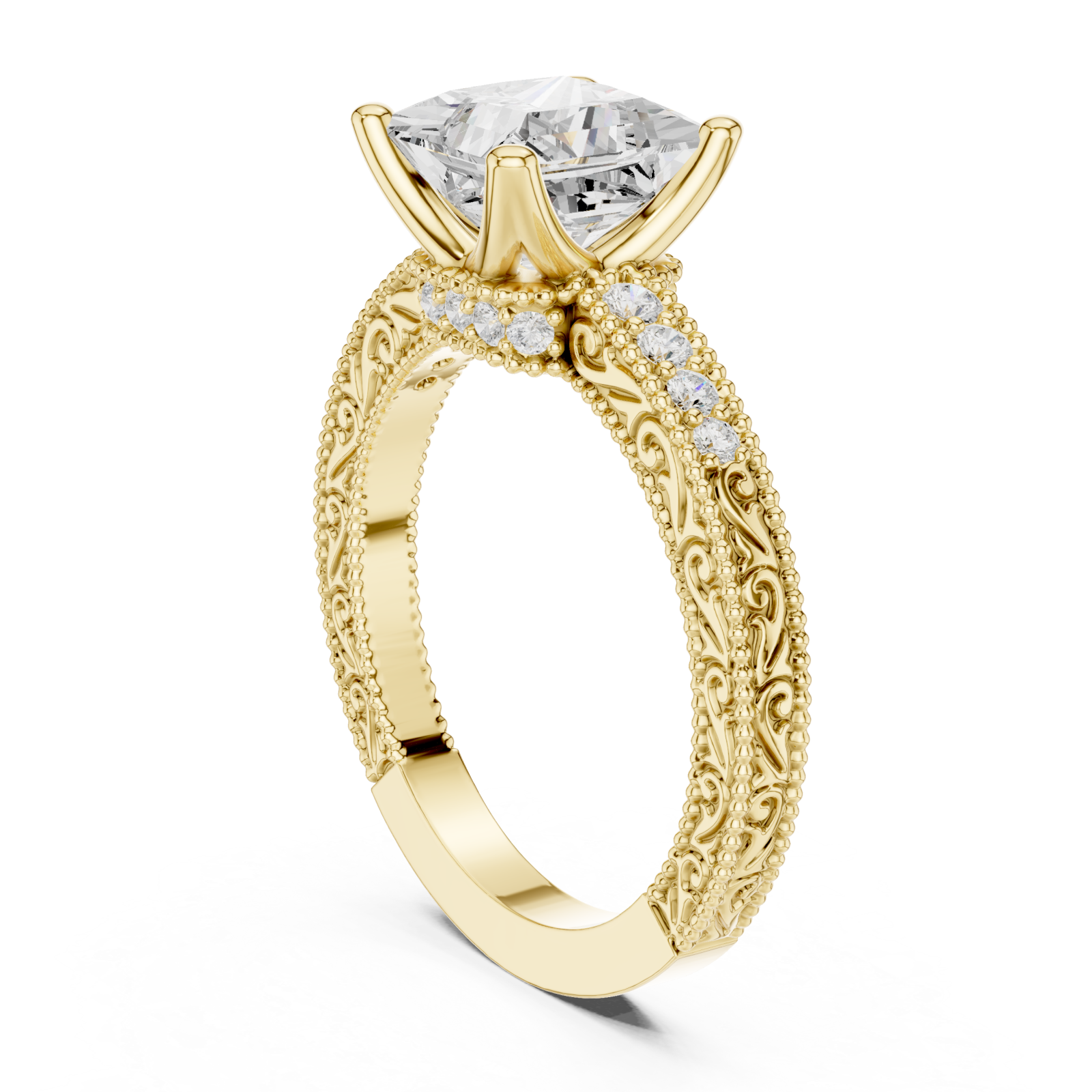  Gold Timeless Splendor Regal Engagement Ring Left View