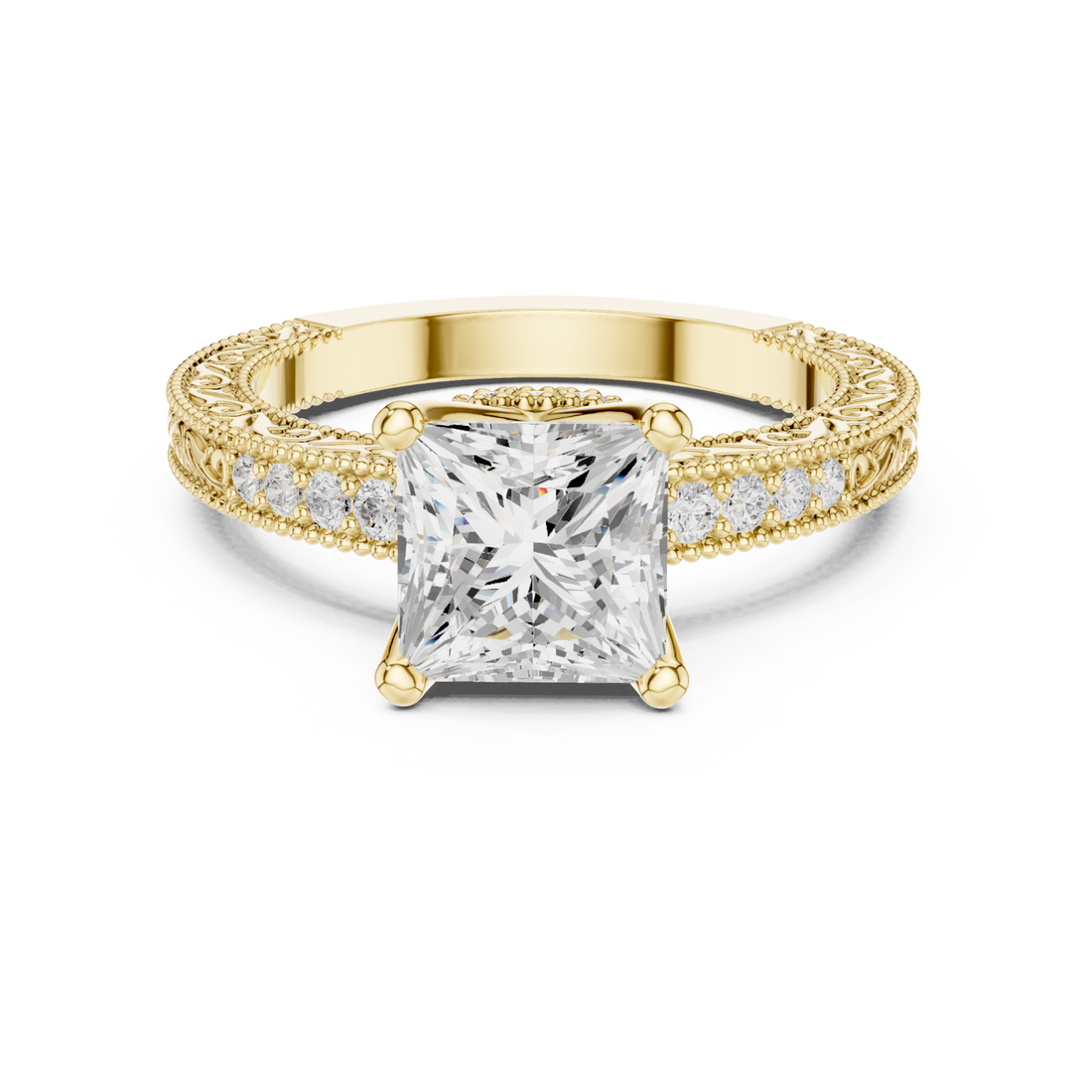 Gold Timeless Splendor Regal Engagement Ring Right View