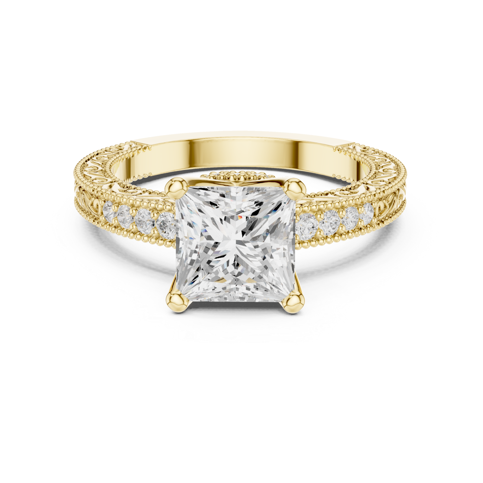  Gold Timeless Splendor Regal Engagement Ring Front View
