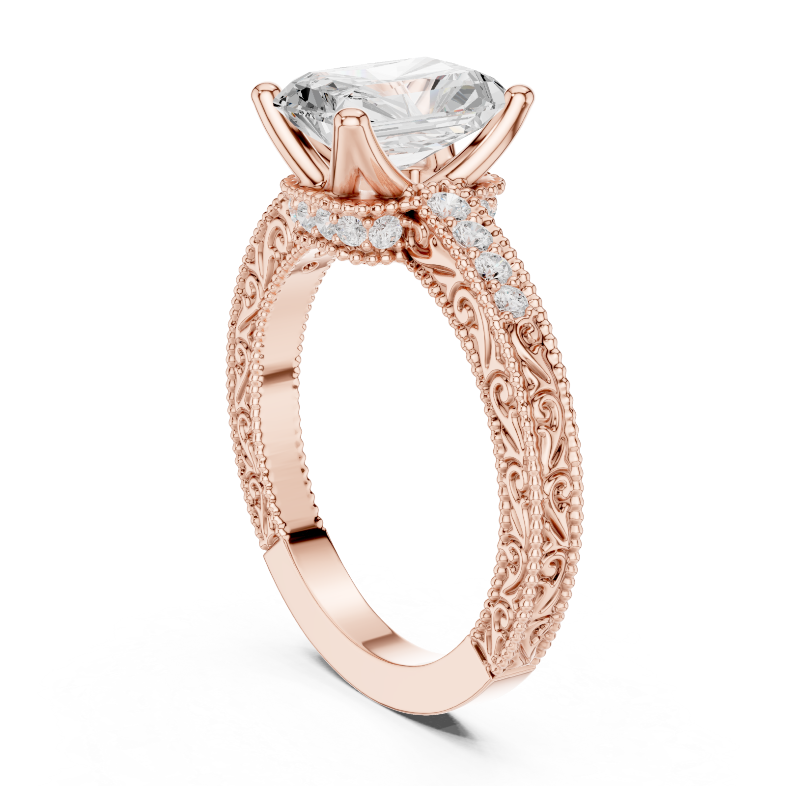  Rose Gold Whispered Lace Embrace Band Left View