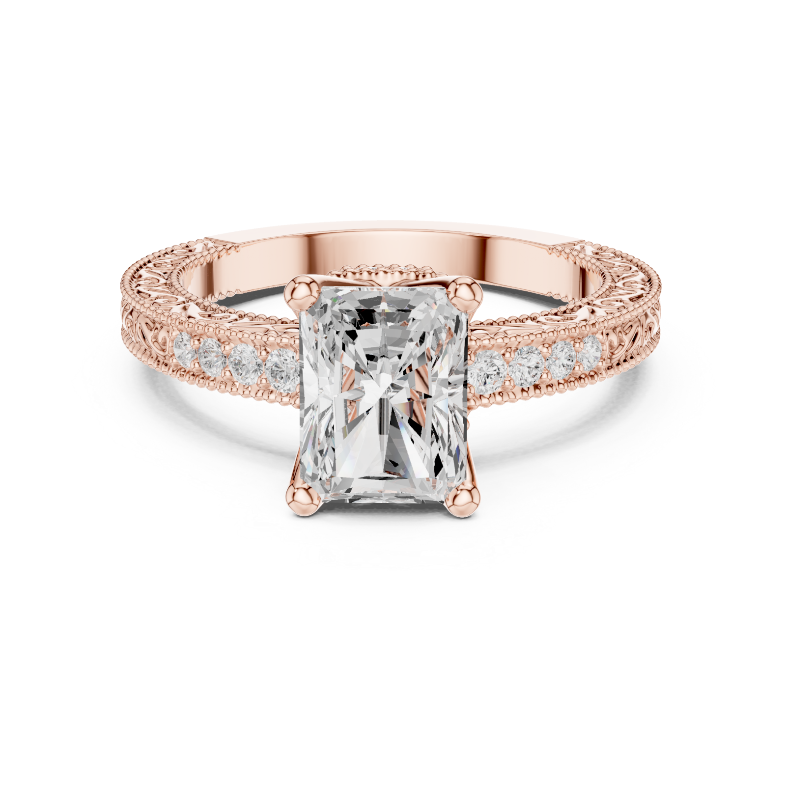  Rose Gold Whispered Lace Embrace Band Front View