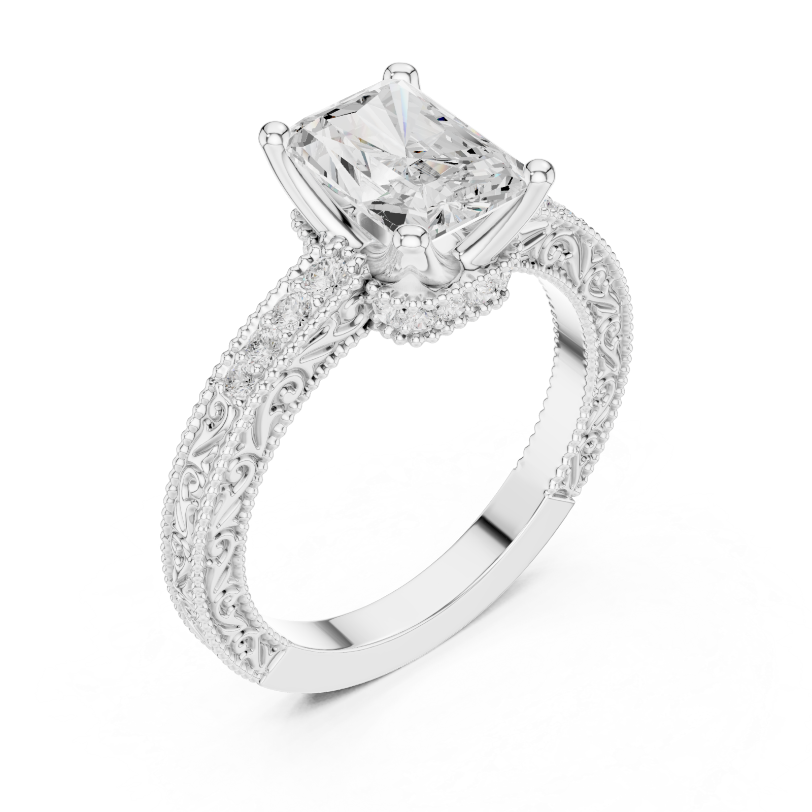  White Gold Whispered Lace Embrace Band Right View