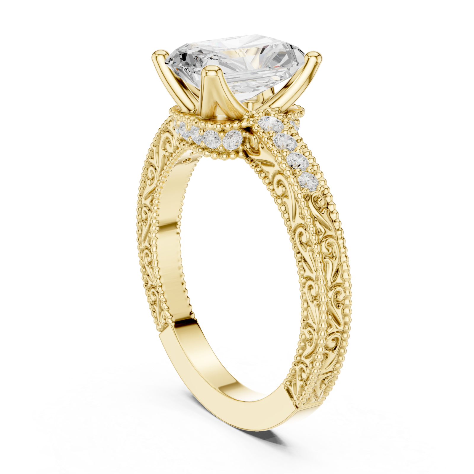  Gold Whispered Lace Embrace Band Left View