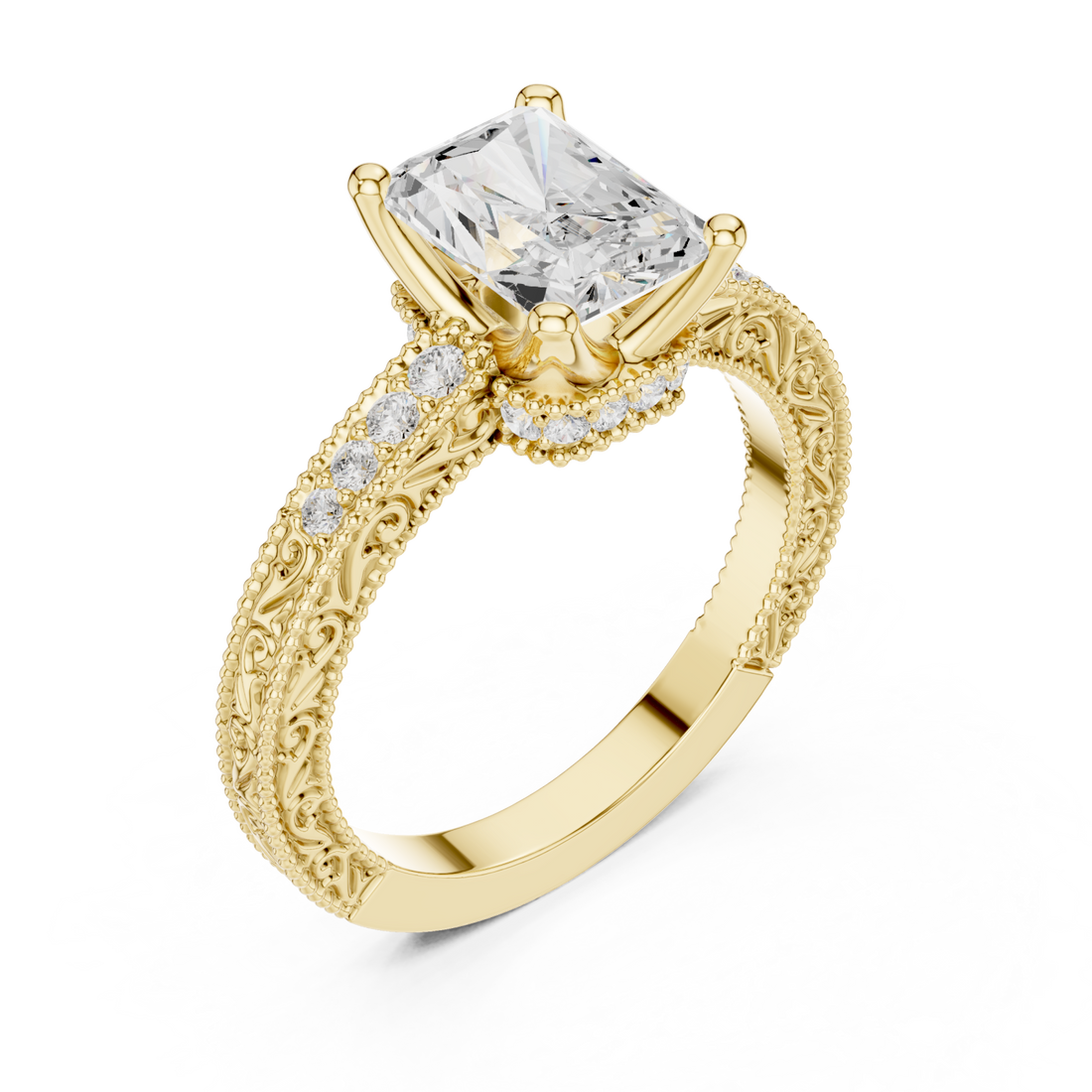 Gold Whispered Lace Embrace Band Right View