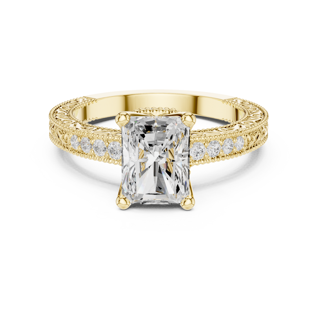 Gold Whispered Lace Embrace Band Right View