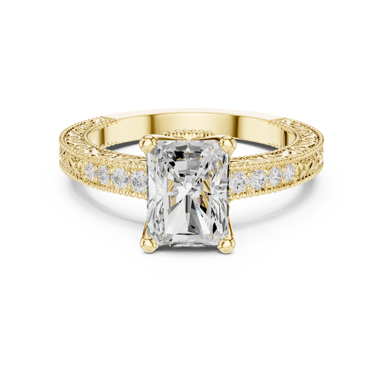  Gold Whispered Lace Embrace Band Front View