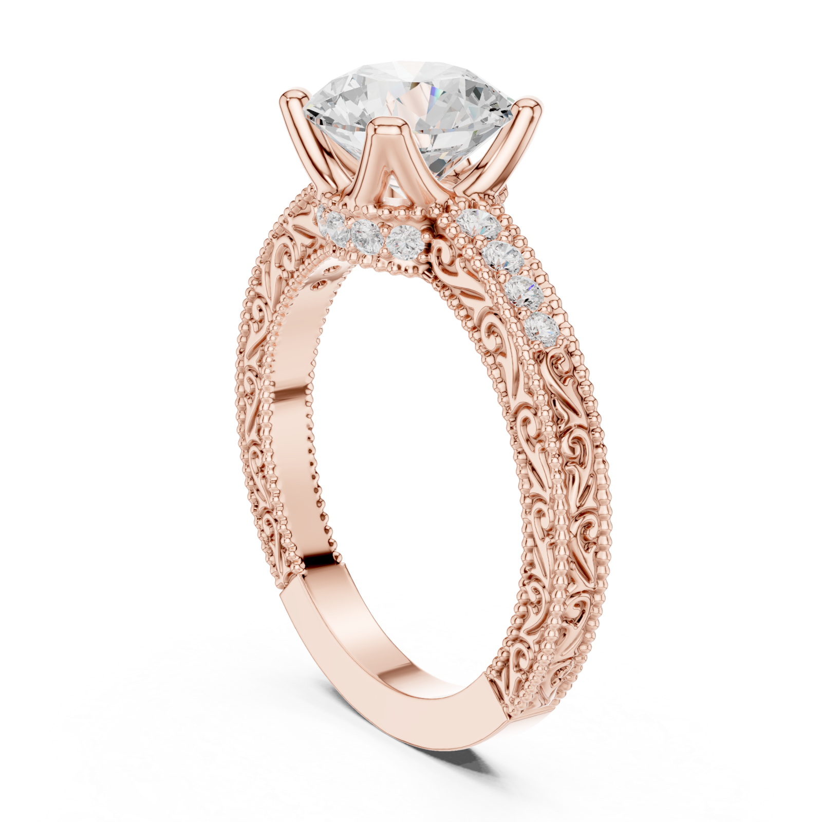  Rose Gold Eternal Lacework Heritage Band Left View