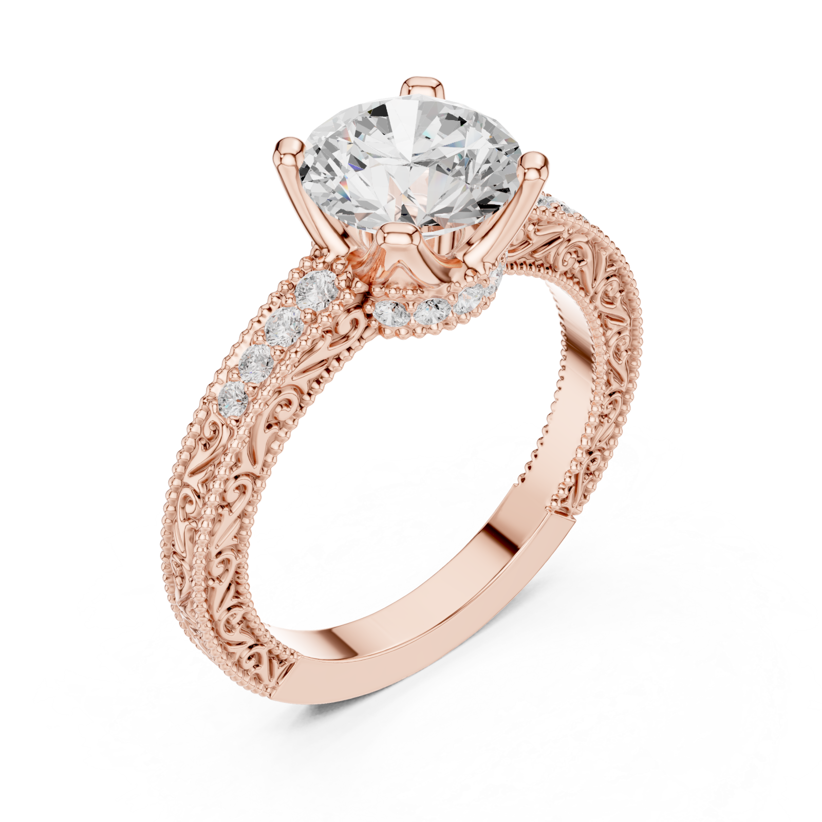  Rose Gold Eternal Lacework Heritage Band Right View