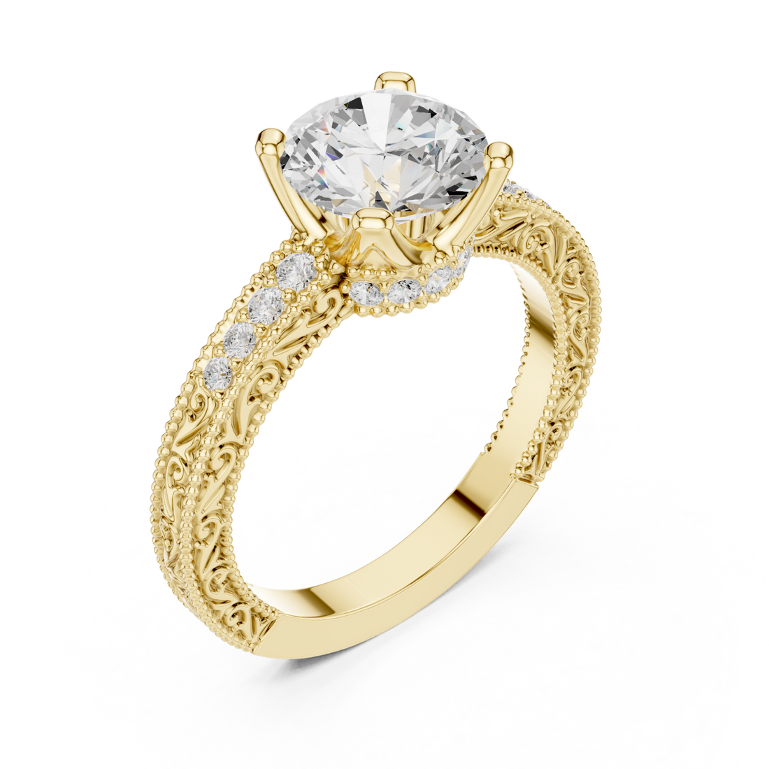 Gold Eternal Lacework Heritage Band Right View