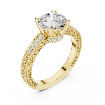 Gold Eternal Lacework Heritage Band Right View