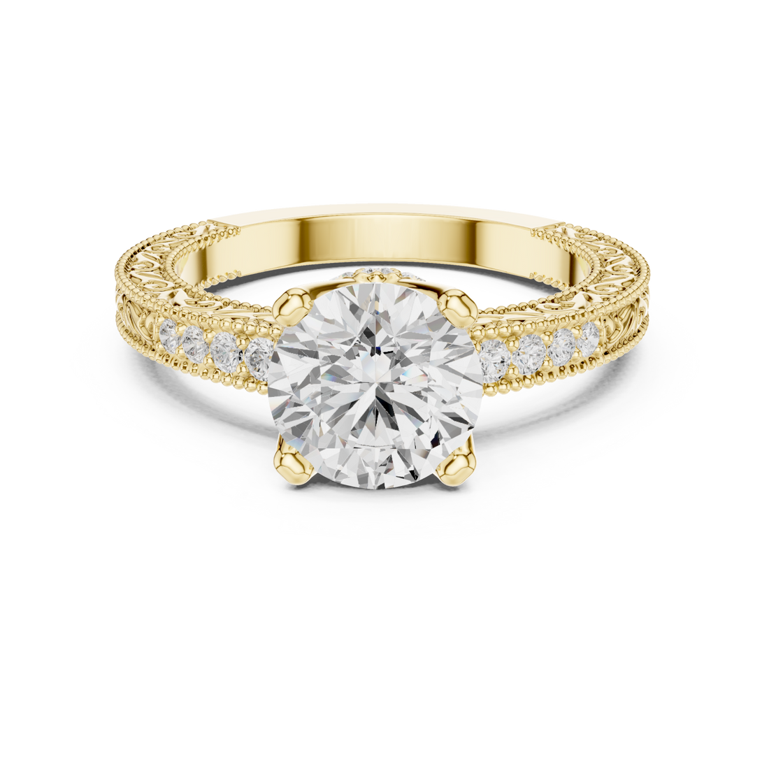 Gold Eternal Lacework Heritage Band Right View
