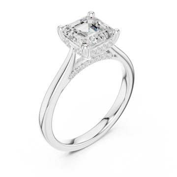  White Gold Heartsong Banded Classic Solitaire Engagement Ring Right View