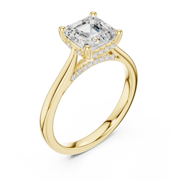 Gold Heartsong Banded Classic Solitaire Engagement Ring Right View