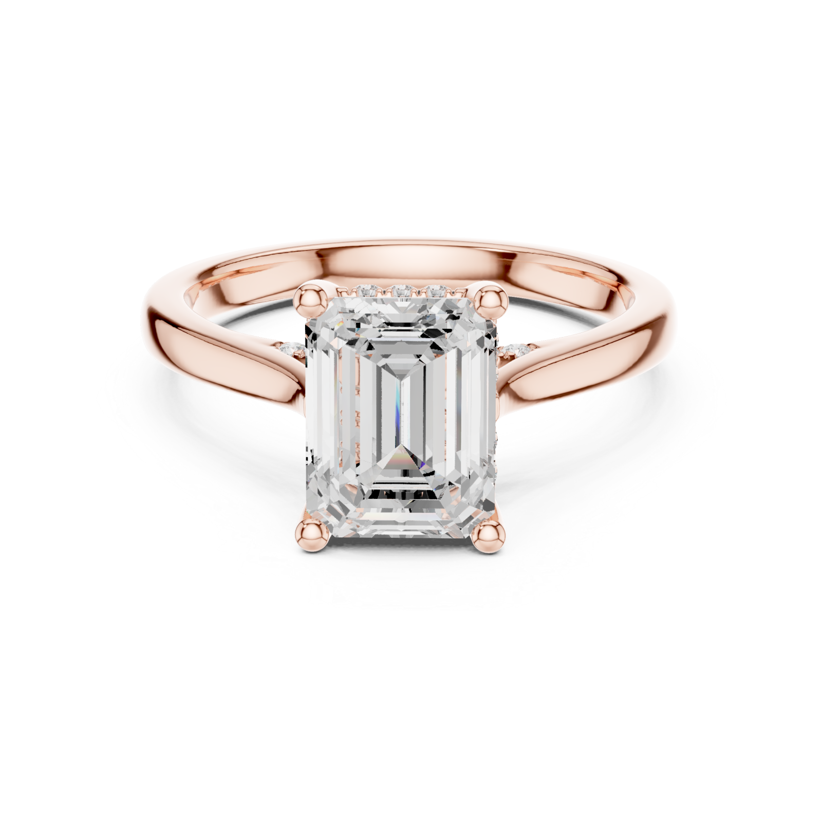  Rose Gold Infinite Grace Pavilion Arc Ring Front View