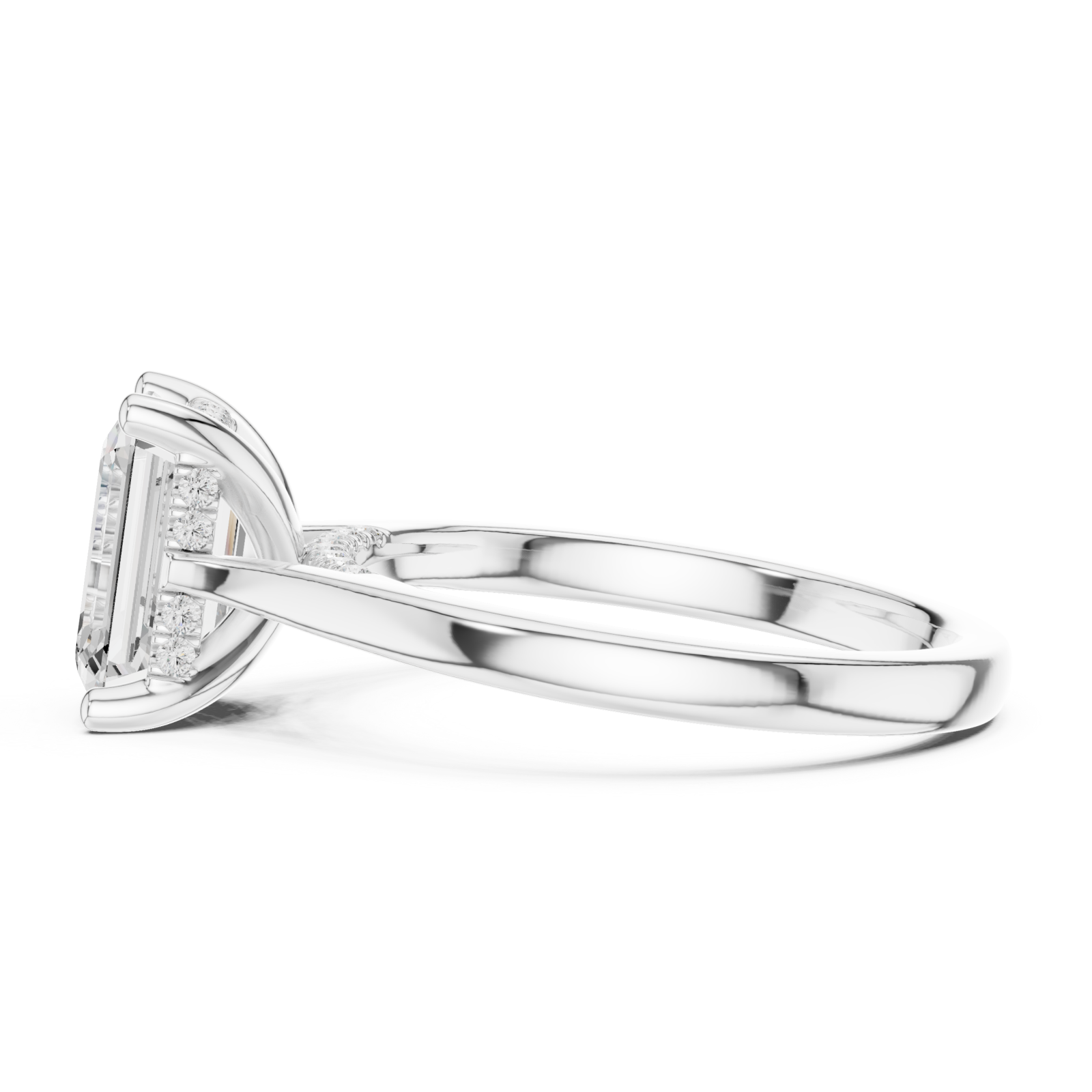  White Gold Infinite Grace Pavilion Arc Ring Side View