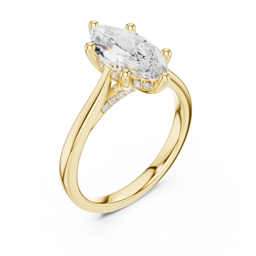 Gold Serene Flourish Marquise Silhouette Signature Ring Right View