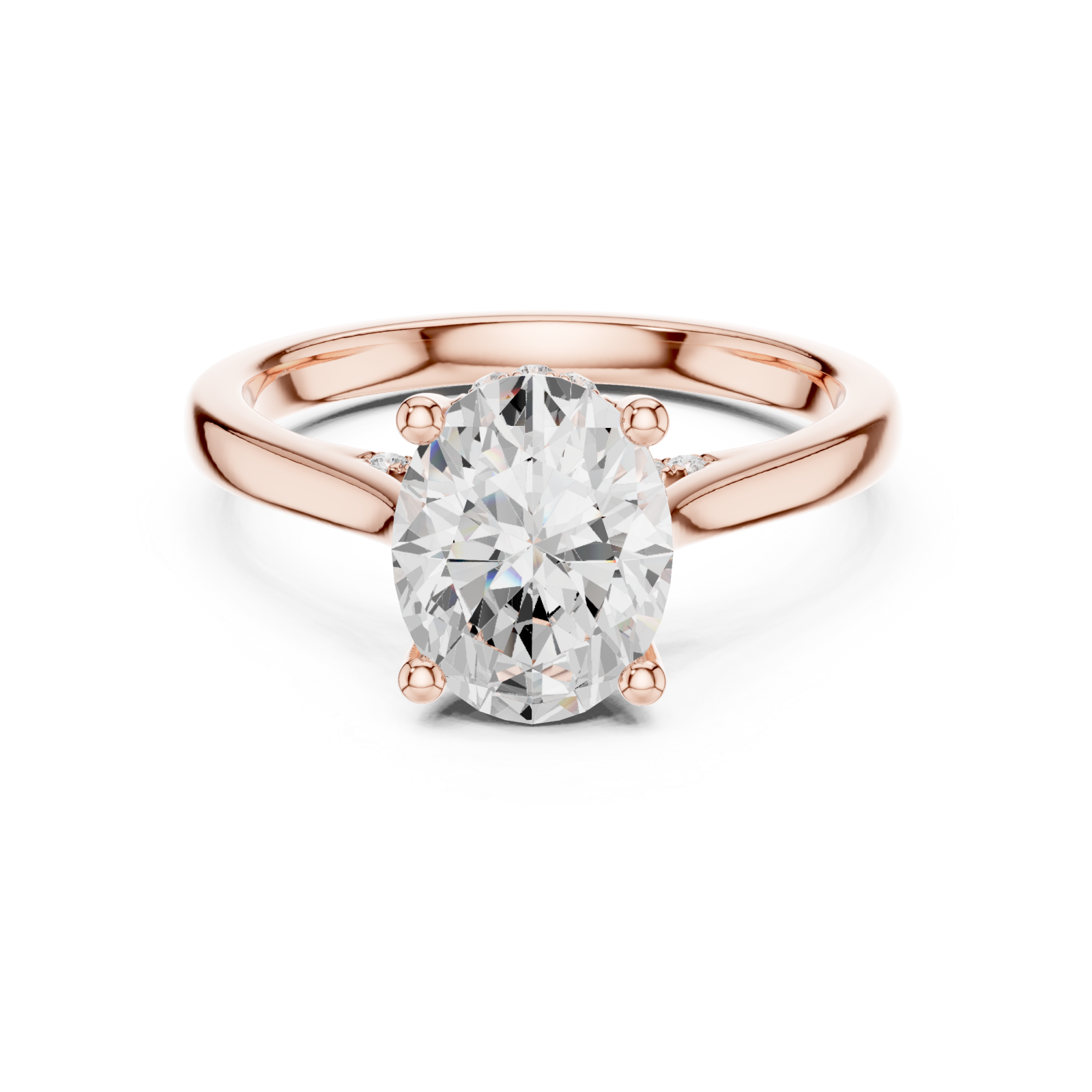  Rose Gold Pure Grace Solitaire Ring Front View