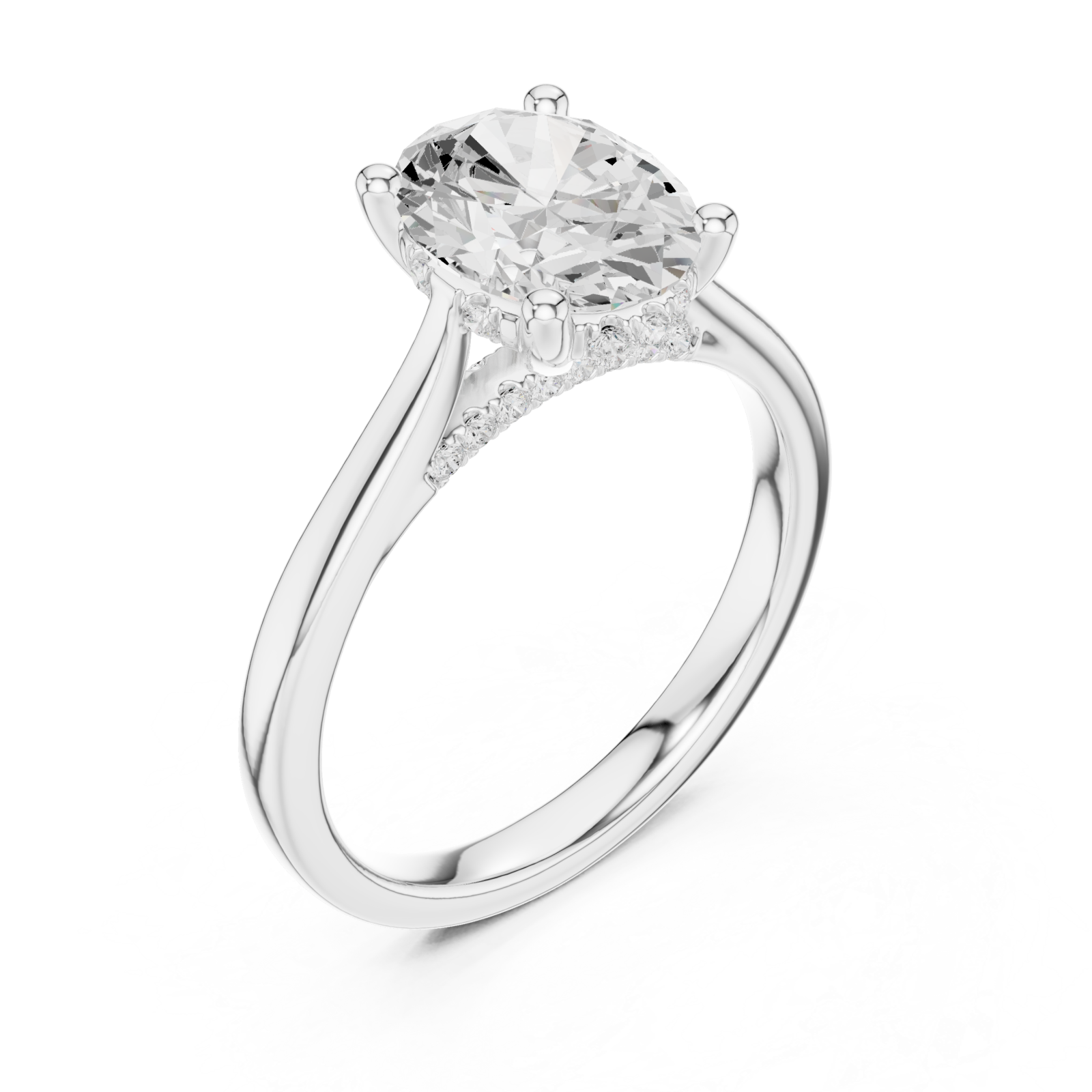  White Gold Pure Grace Solitaire Ring Right View