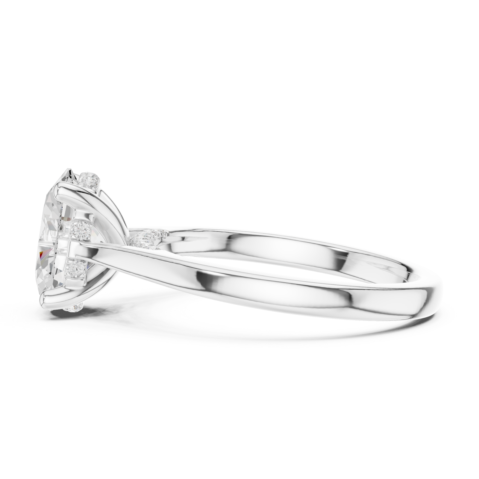  White Gold Pure Grace Solitaire Ring Side View