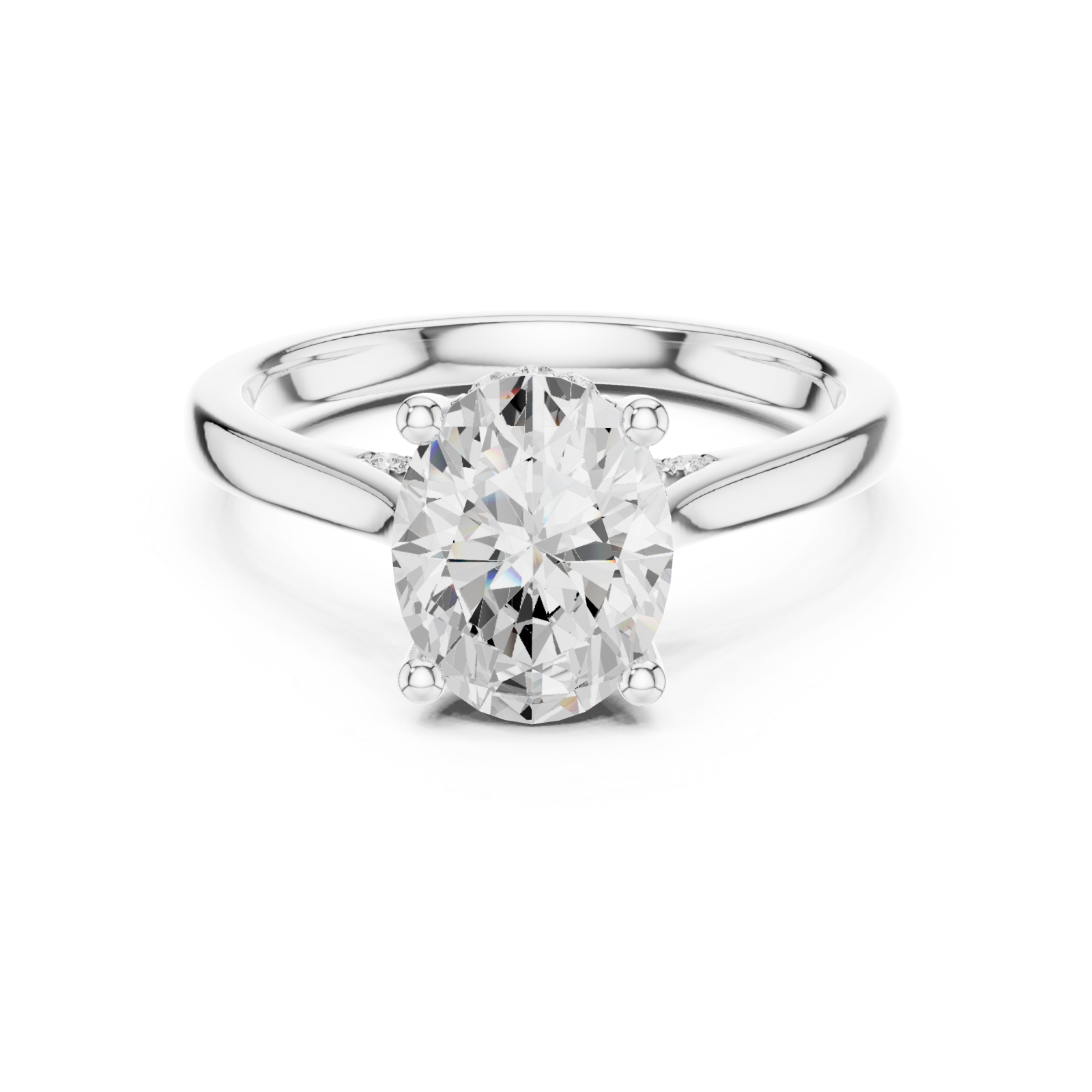  White Gold Pure Grace Solitaire Ring Front View