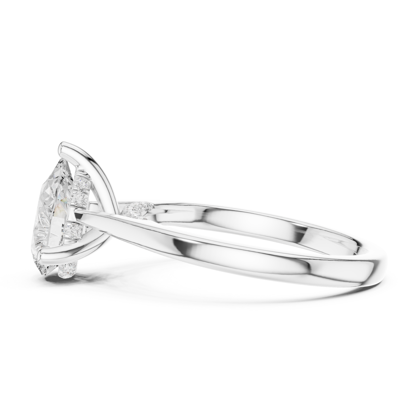  White Gold Enchanted Promise Luxe Statement Ring Side View