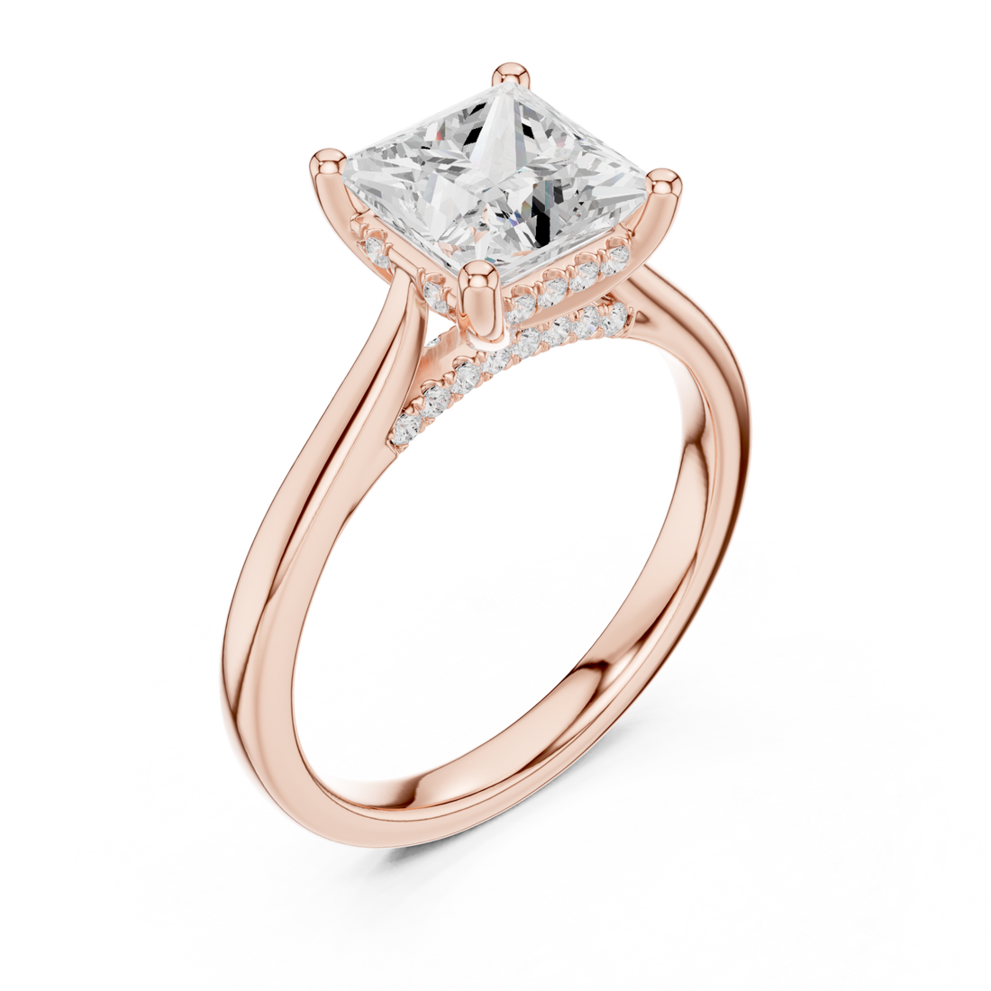  Rose Gold Regency Square Silhouette Ring Right View