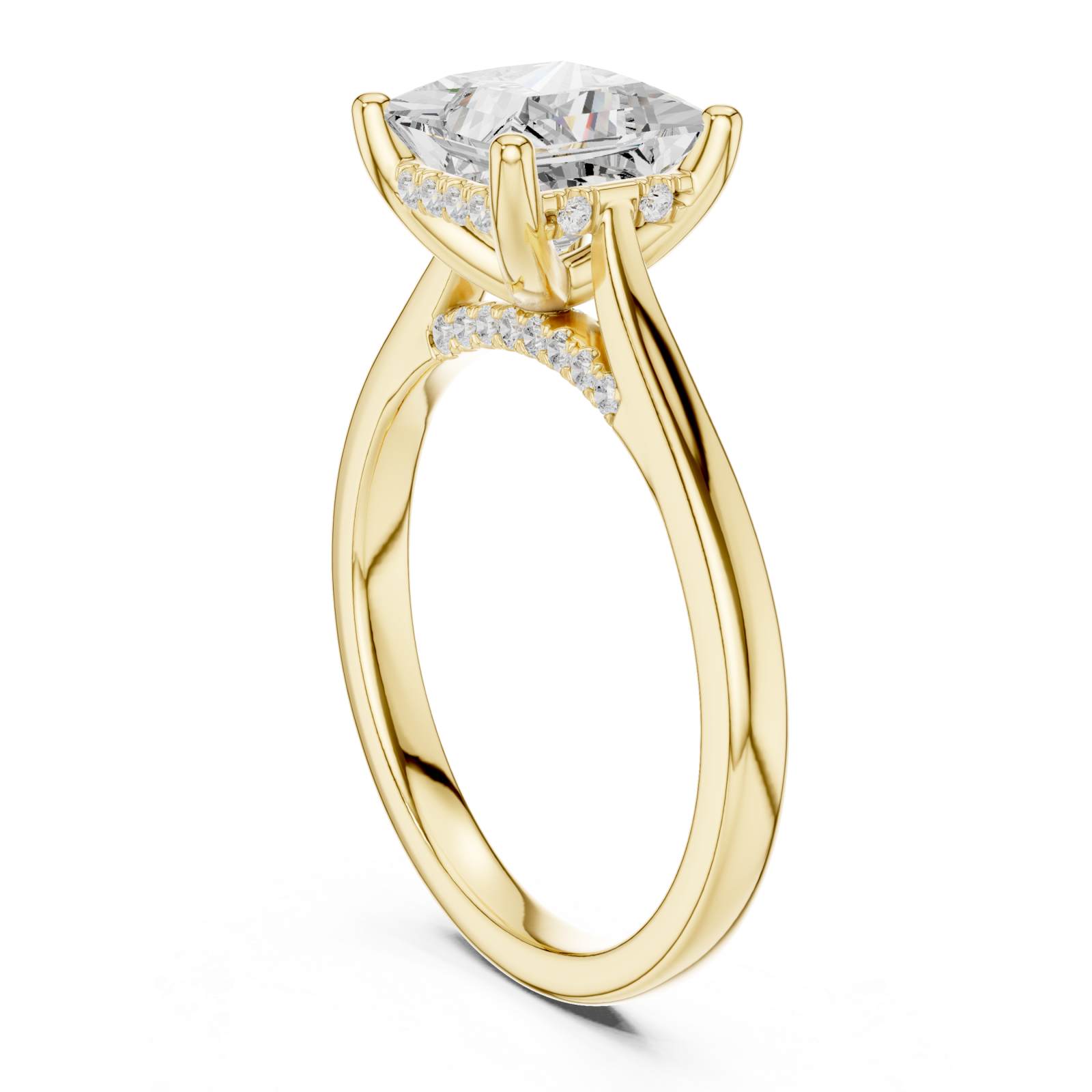  Gold Regency Square Silhouette Ring Left View