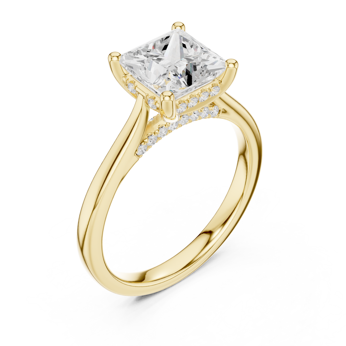 Gold Regency Square Silhouette Ring Right View