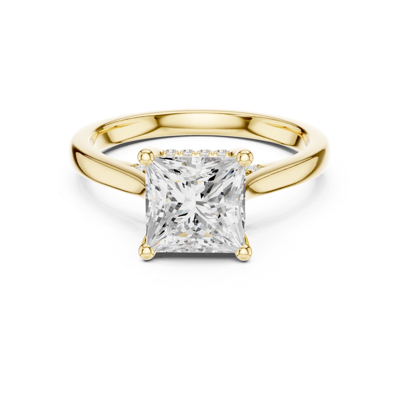  Gold Regency Square Silhouette Ring Front View