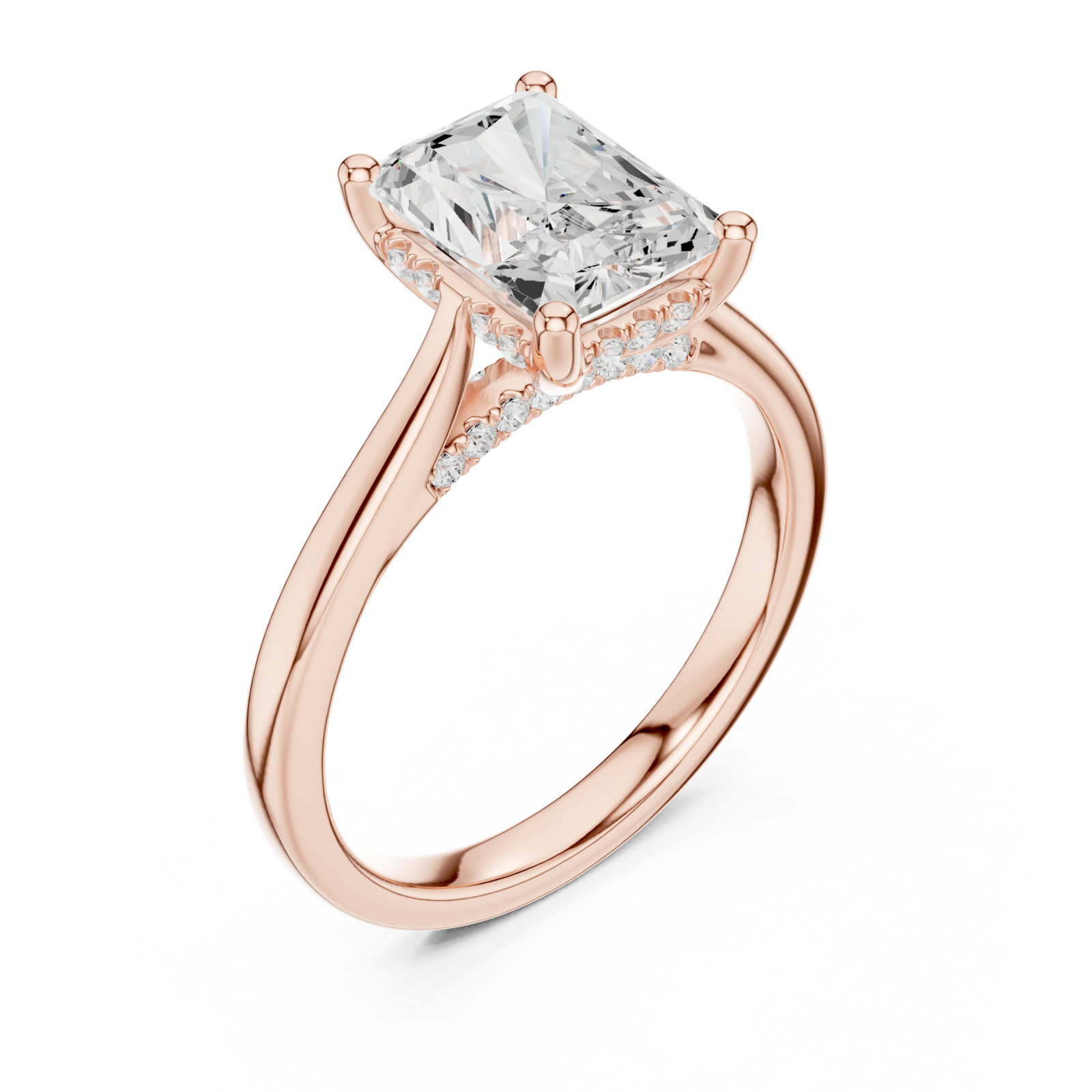  Rose Gold Radiant Promise Embrace Modern Ring Right View