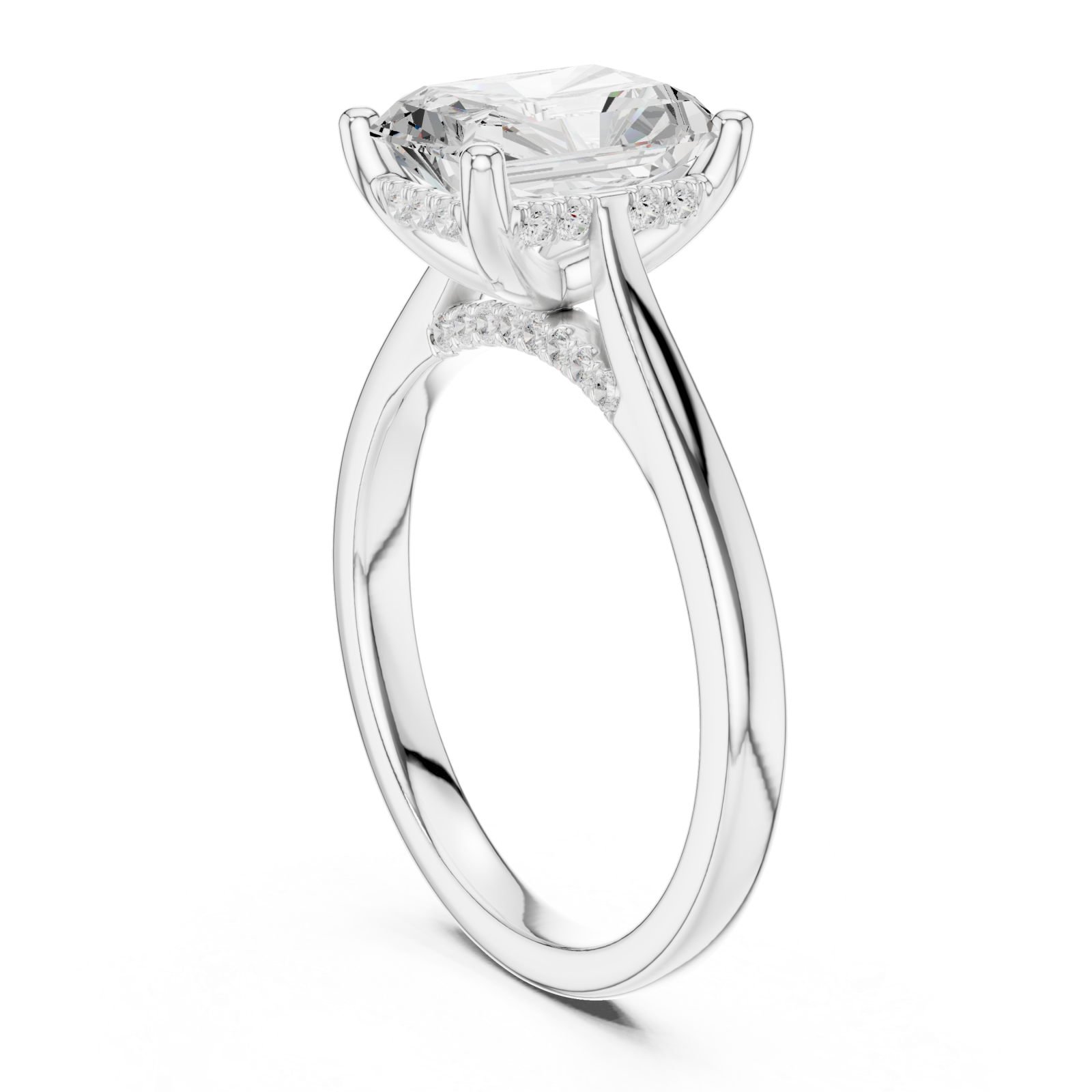  White Gold Radiant Promise Embrace Modern Ring Left View